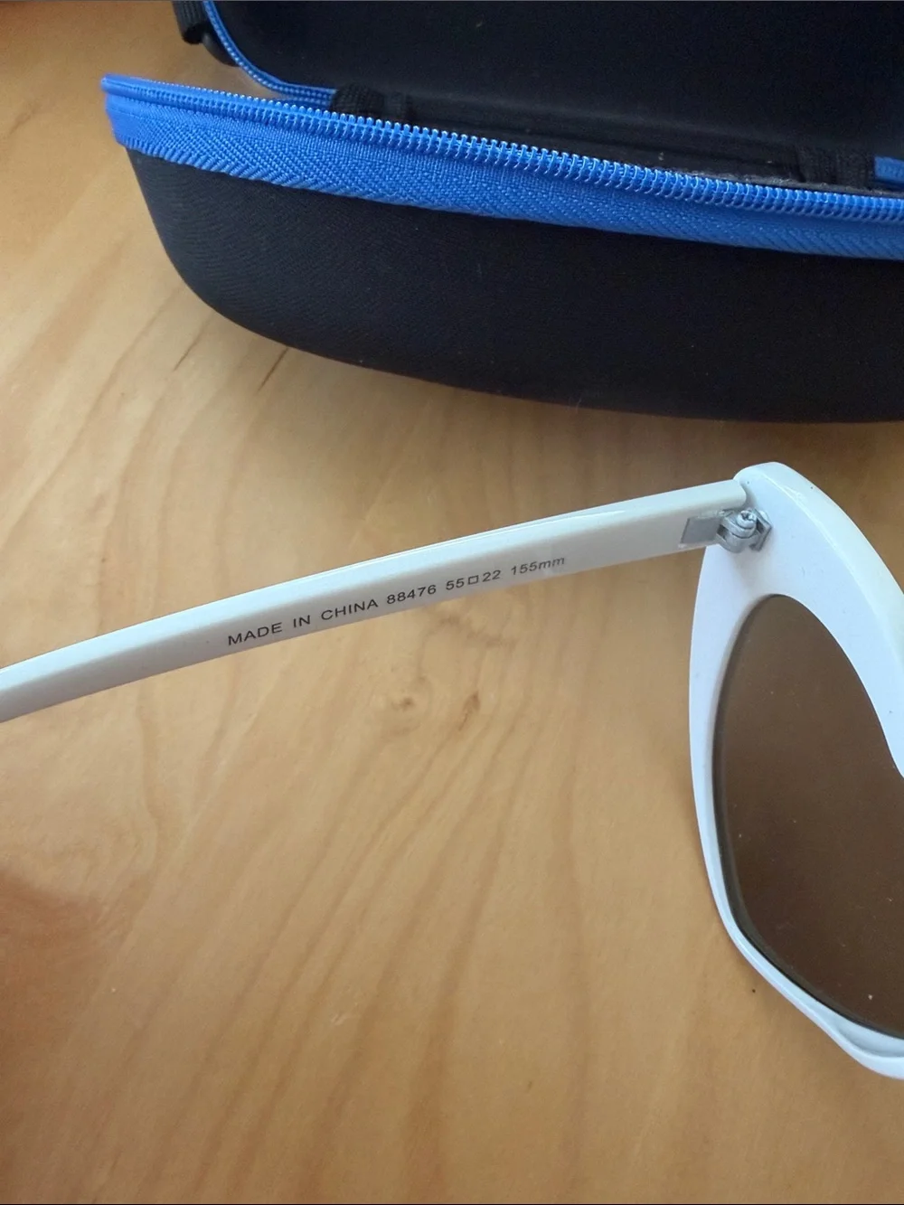 White Heart-Shaped Sunglasses with Purple Lenses